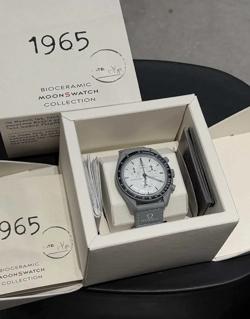 Swatch x Omega Bioceramic MoonSwatch 1965 Grey White SO33M106